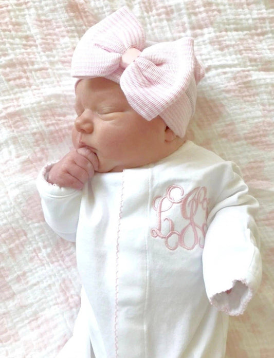 White w/Pink Picot - Tiny Tots Boutique