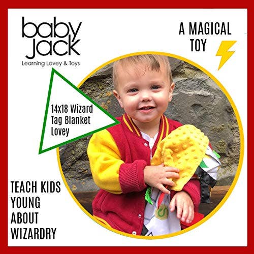 Wizard Taggy Comfort Blanket Learning Lovey 14" x 18" - Tiny Tots Boutique