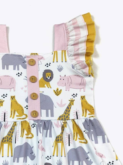 Zoo Days Girls Dress - Tiny Tots Boutique