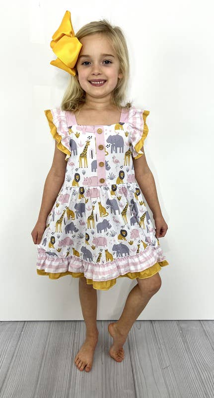 Zoo Days Girls Dress - Tiny Tots Boutique