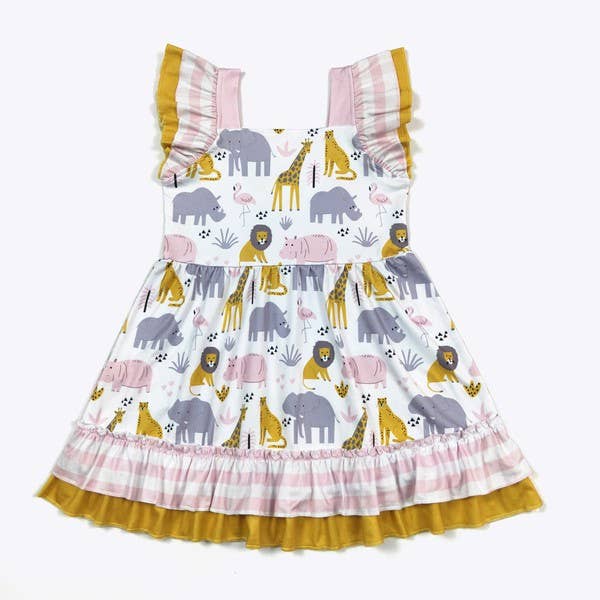 Zoo Days Girls Dress - Tiny Tots Boutique