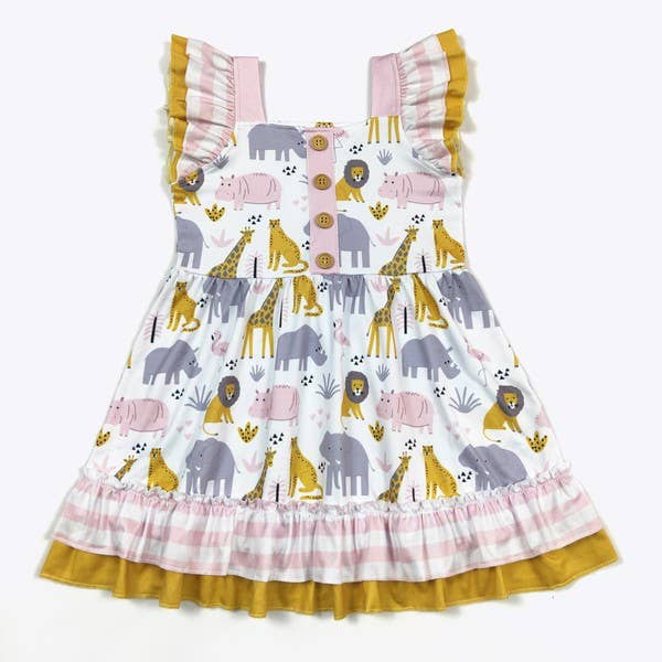 Zoo Days Girls Dress - Tiny Tots Boutique