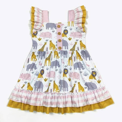 Zoo Days Girls Dress - Tiny Tots Boutique